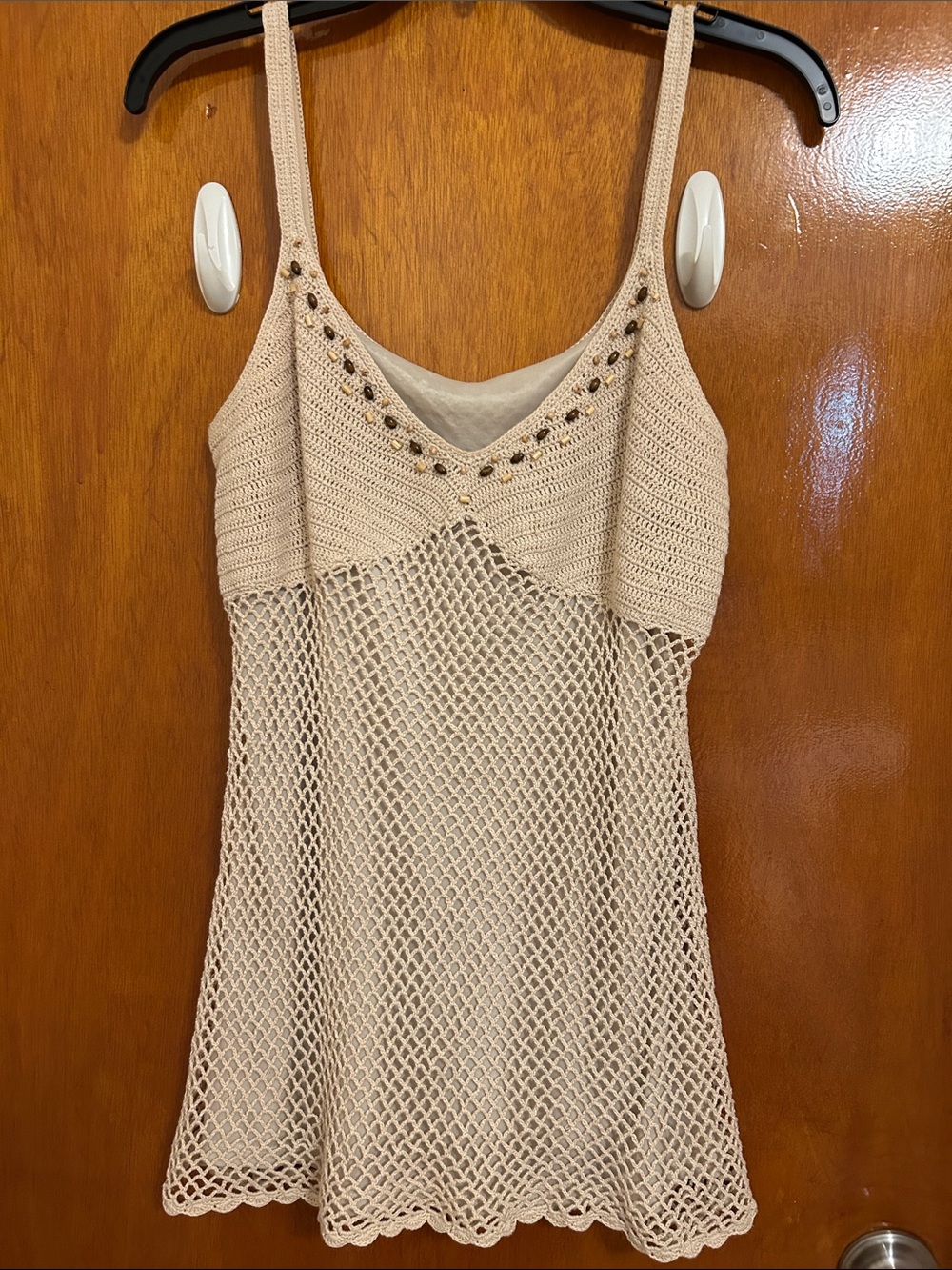 Crochet Mesh Tank with bead detailing